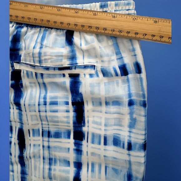 Lauren Ralph Lauren Tie-Dye Style Plaid Pants NWT Blue Size 12 - Picture 10 of 12